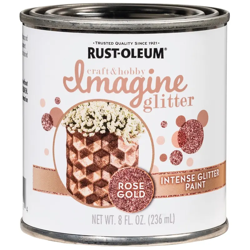 Rust-Oleum Imagine Craft & Hobby 349200 Intense Paint, Glitter Rose Gold, 8 oz, Can
