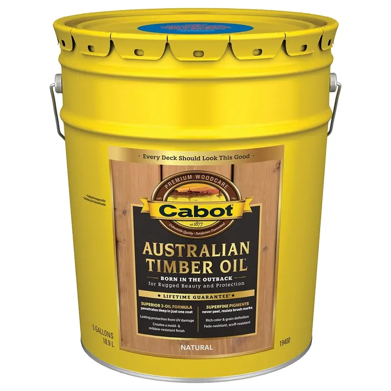 Cabot 140.0019400.008 Timber Oil, Natural, Liquid, 5 gal, Pail