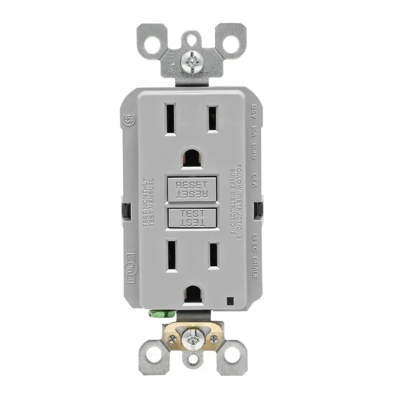 15 Amp Self-Test SmartlockPro Slim Duplex GFCI Outlet, GrayGray / .3 / 3