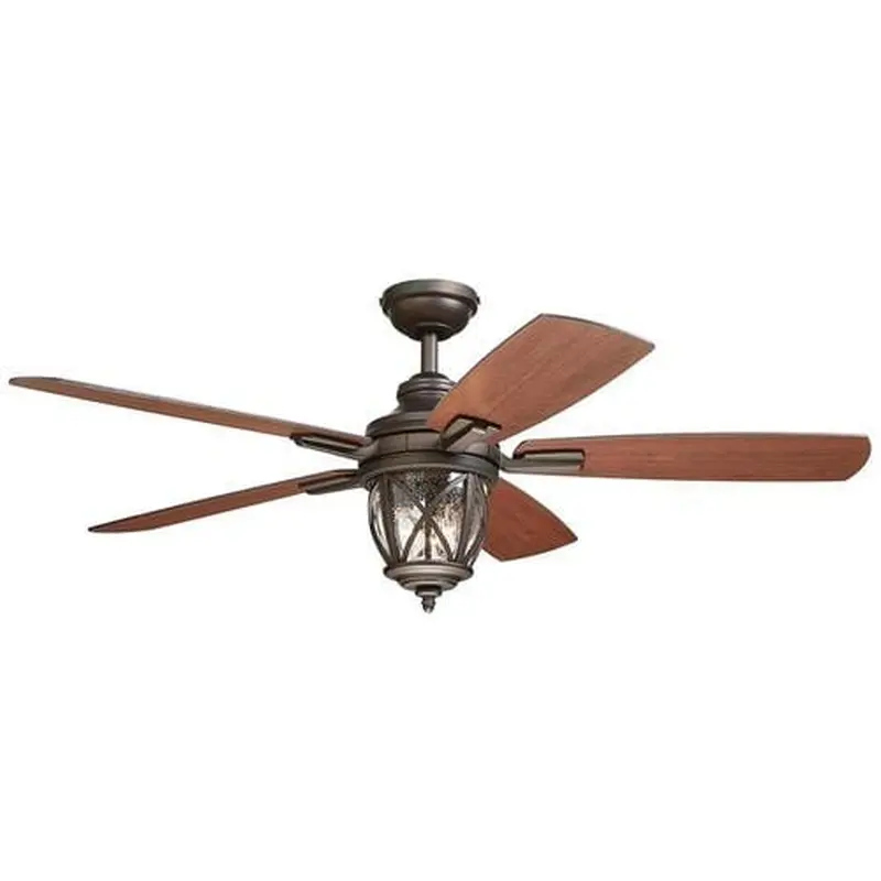 allen   roth Castine 52-in Rubbed bronze LED Indoor/Outdoor Ceiling Fan with Remote (5-Blade)