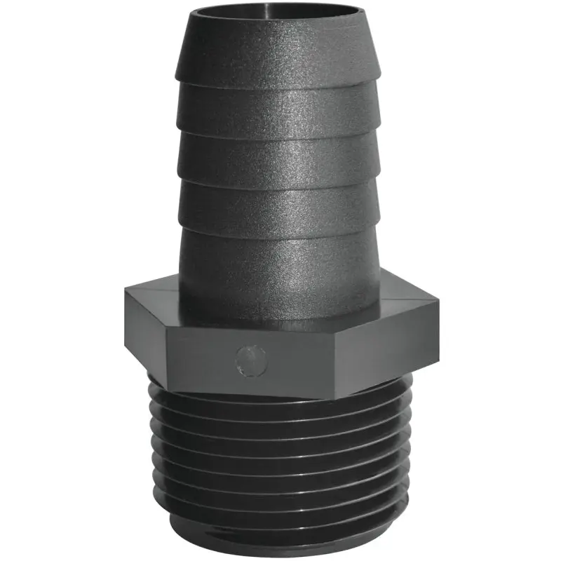 Green Leaf A1238P Pipe to Hose Adapter, Straight, Polypropylene, Black