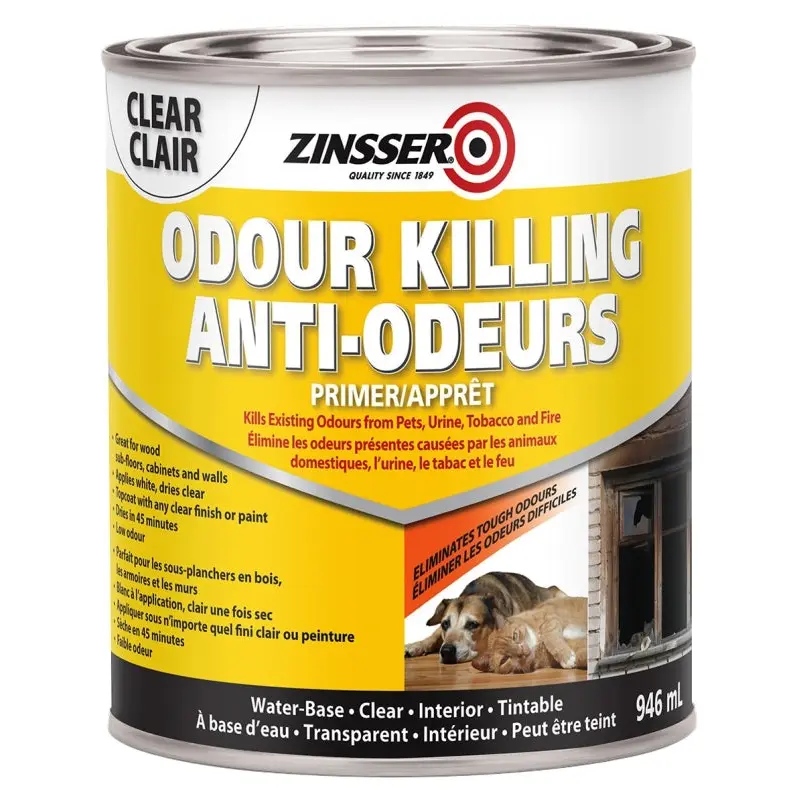 Rust-Oleum 316873 Interior Odor Killing Primer, Clear, White, 946 mL
