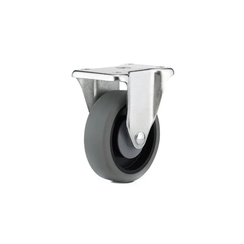 4-1/32 in. Gray Fixed plate Caster, 247 lb. Load Rating