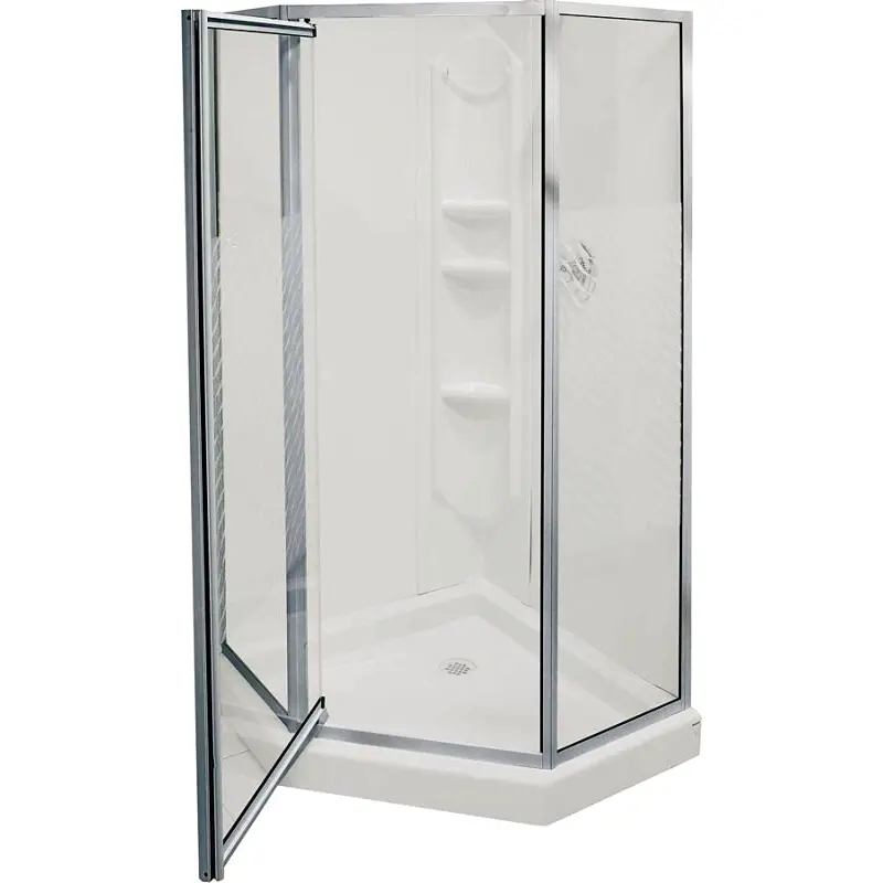 Maax Himalaya 101694-000-129-107 Shower Kit, 38 in L, 38 in W, 74-1/4 in H, Polystyrene, Chrome, 3-Wall Panel