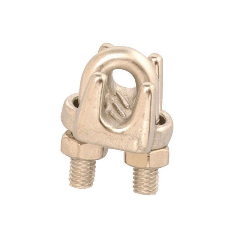 CAMPBELL T7633002 Wire Rope Clip, 1/8 in D Rope, Stainless Steel, Polished
