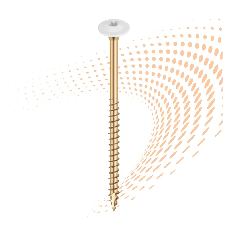 GRK FASTENERS White Low Profile 120670 Cabinet Screw, #8 Thread, Recessed Star Drive, T15 Drive, Washer Head