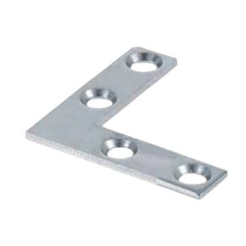 HARDWARE ESSENTIALS 851105 Flat Corner Brace, 8 in L, 1 in W, Steel, Zinc-Plated