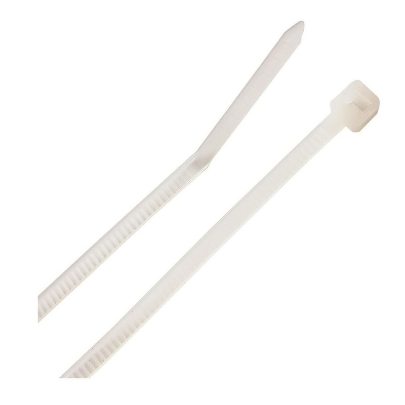 Steel Grip M-100-4-N40 Cable Tie, 0.81 in Dia Bundle, 18 lb Tensile Strength, 4 in L, Polypropylene, White