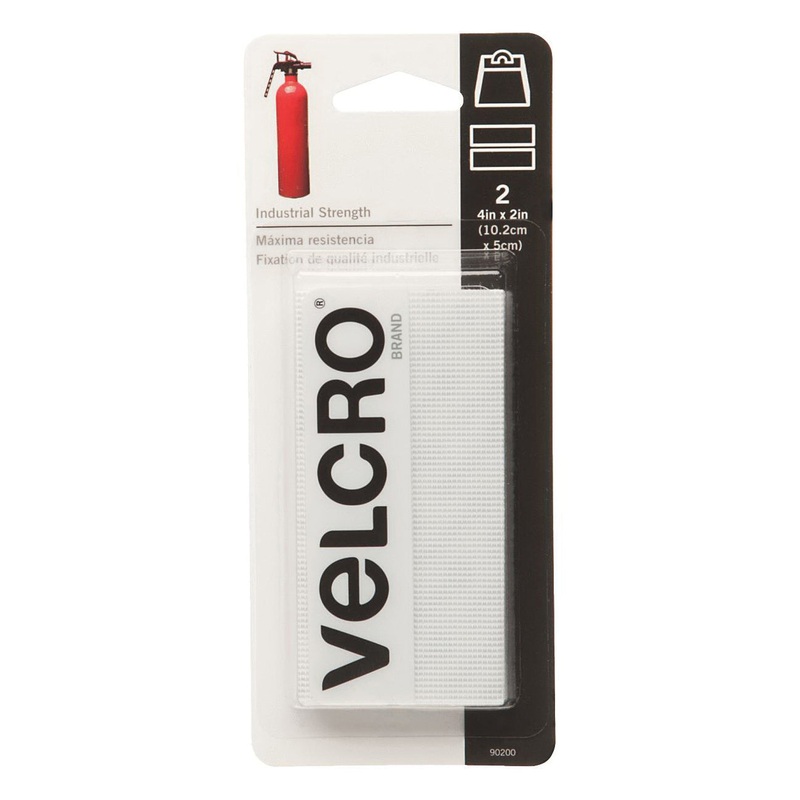VELCRO Sticky Back 90200 Hook and Loop Fastener Strip, 2 in W, 4 in L, White